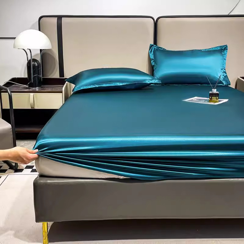 Satin Pillowcase Silk - Bedroom Summer Bedsheets Satin Cooling Dubble