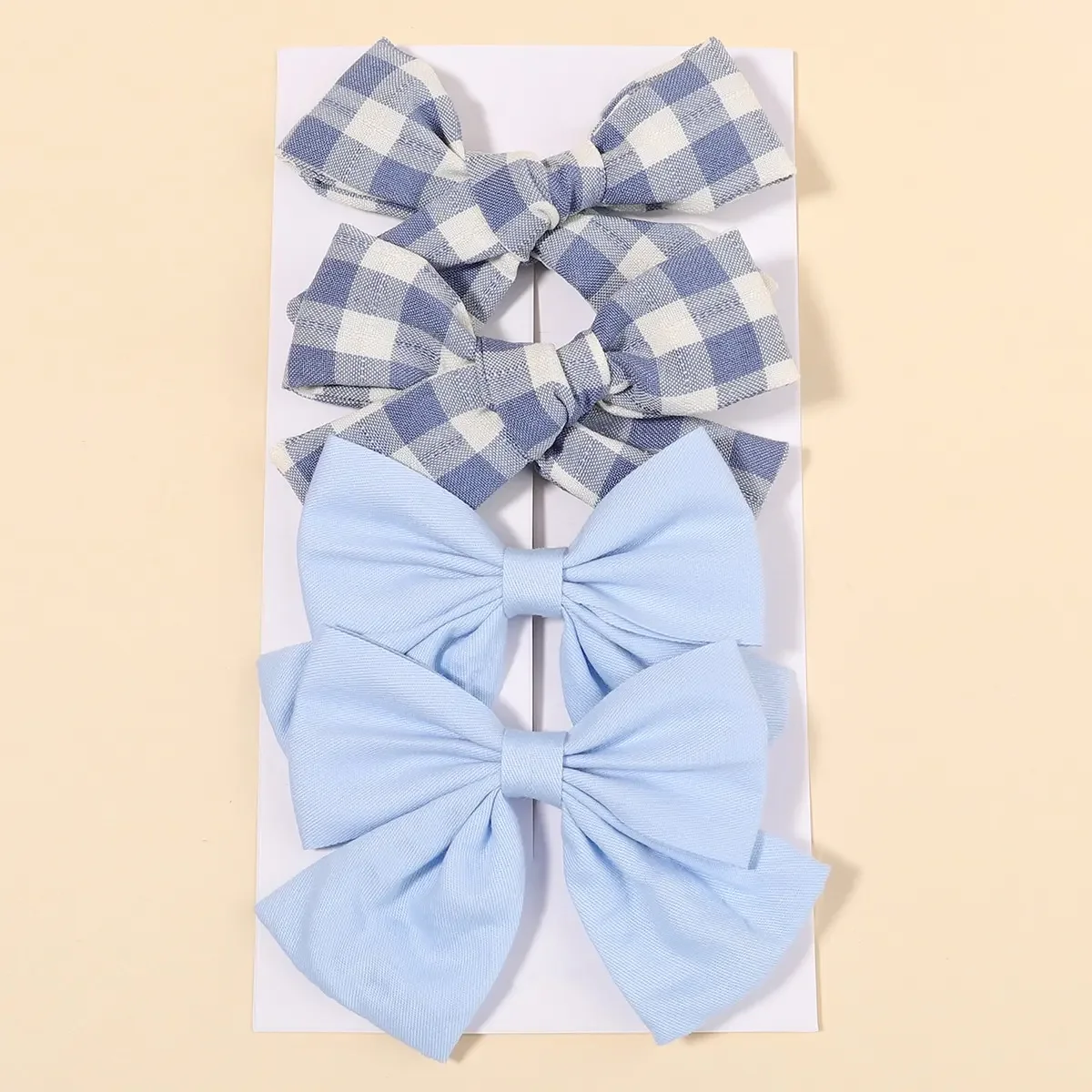 Hair Care For Baby - 4Pcs/Set Cute Plaid Bow Hair Clips