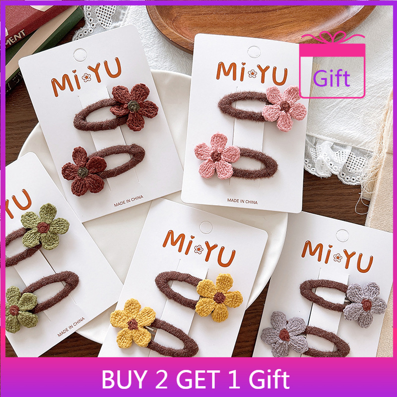 Hair Care For Baby - Korean Infant Hair Clips 2PCS Knitted