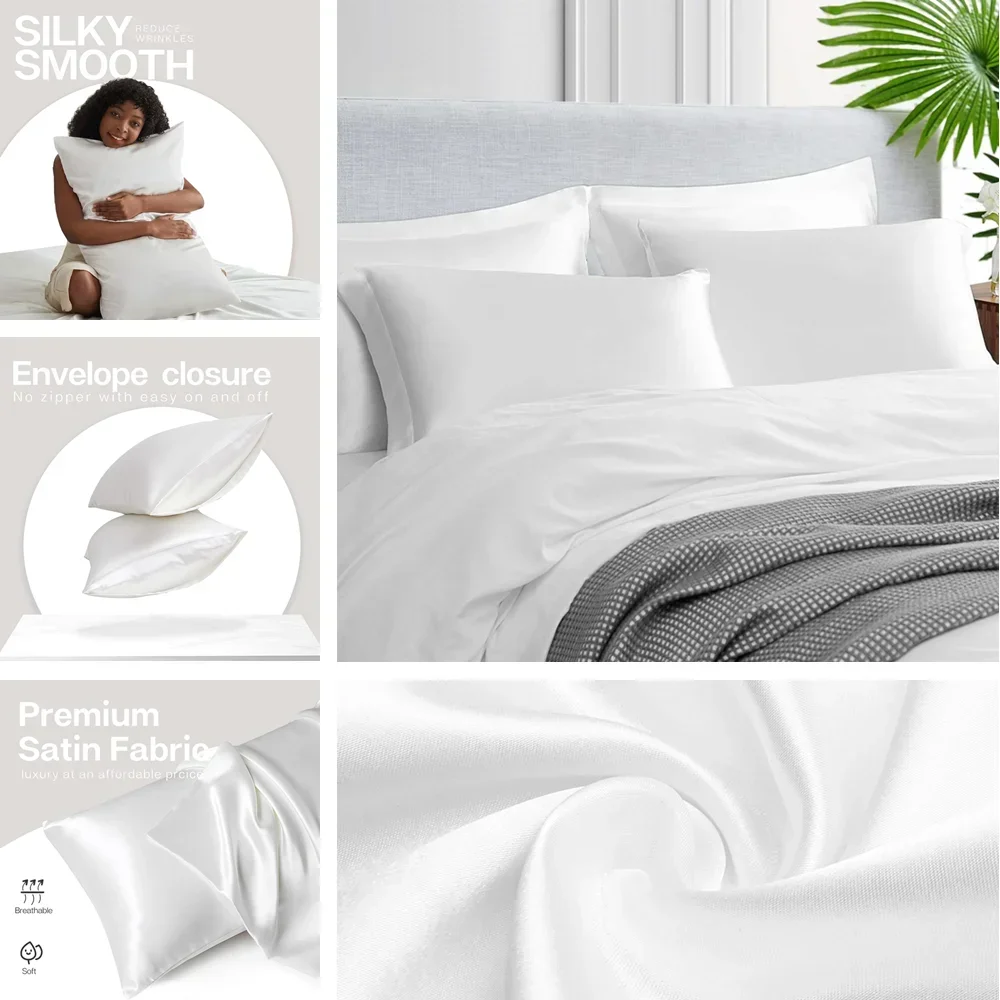 2 Pack Satin Pillowcase for Ha - огляд і ціна Satin Pillowcase Silk