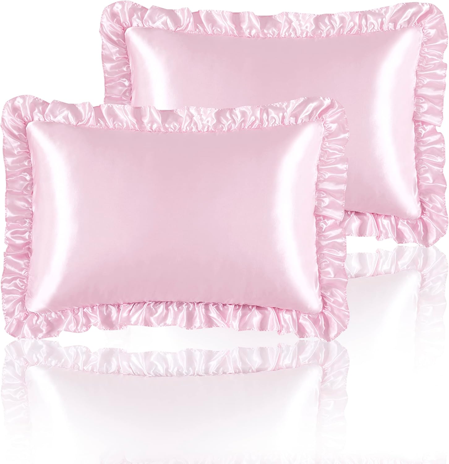 2Pcs Satin Ruffled Pillow Case - огляд і ціна Satin Pillowcase Silk