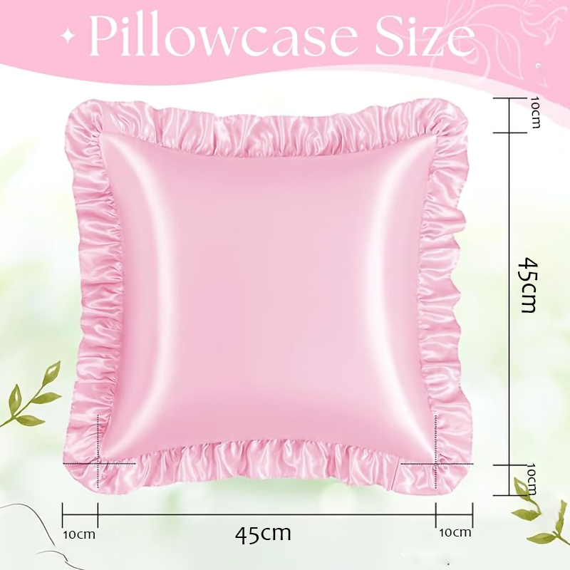 2Pcs Satin Ruffled Pillow Case - огляд і ціна Satin Pillowcase Silk